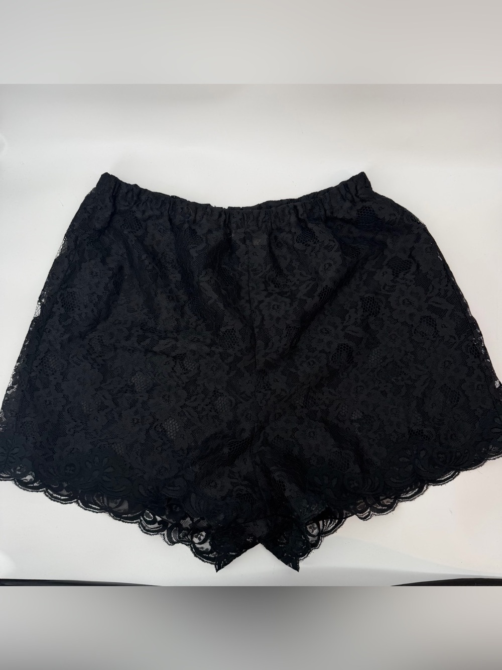 Vtg Victoria’s Secret Gold Label Black Lace Tap Shorts Medium M 90s Coquette - Picture 1 of 5